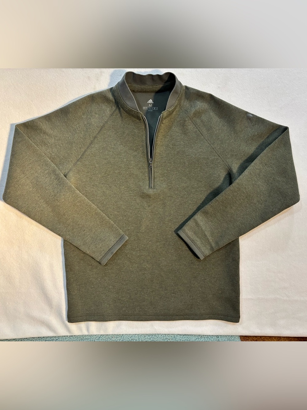 Adidas Club Sweater Men’s M Legend Earth 1/4 Zip Golf Pullover